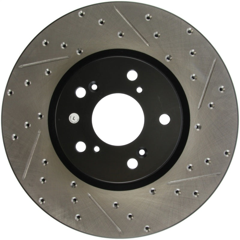 Load image into Gallery viewer, StopTech 04-08 Acura TL (Brembo Caliber) SportStop Slotted &amp; Drilled Left Front Rotor
