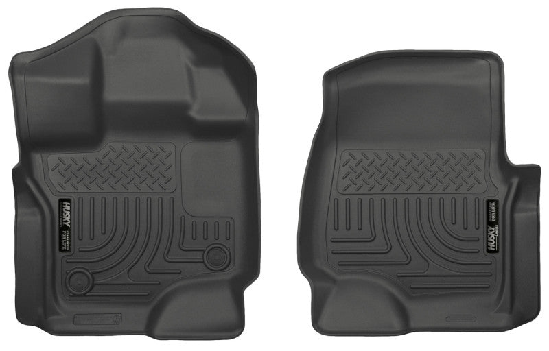 Load image into Gallery viewer, Husky Liners 15 Ford F-150 Super/Super Crew Cab WeatherBeater Black Front Floor Liners
