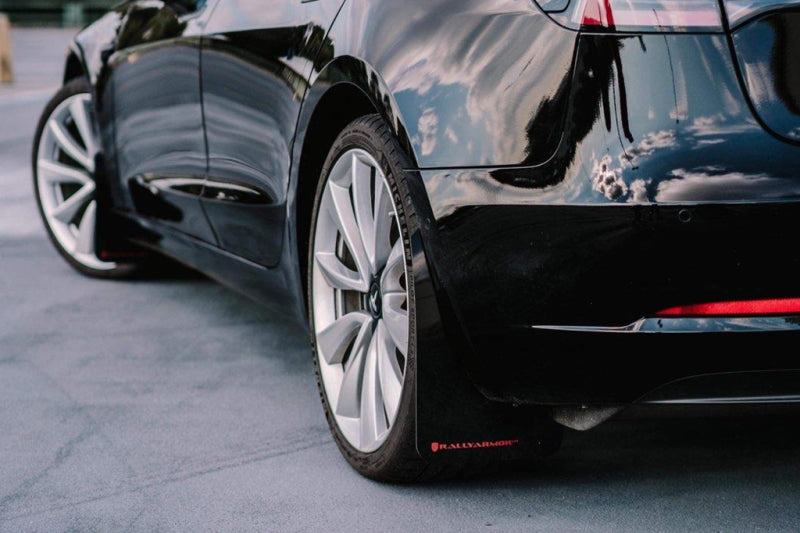 Load image into Gallery viewer, Rally Armor 17-22 Tesla Model 3 Black UR Mud Flap w/ White Logo
