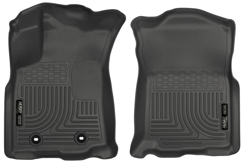 Load image into Gallery viewer, Husky Liners 2016 Toyota Tacoma w/ Auto Trans WeatherBeater Front Black Floor Liners

