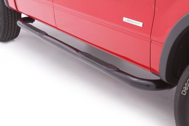 Load image into Gallery viewer, Lund 07-17 Chevy Silverado 1500 Ext. Cab 3in. Round Bent Steel Nerf Bars - Black
