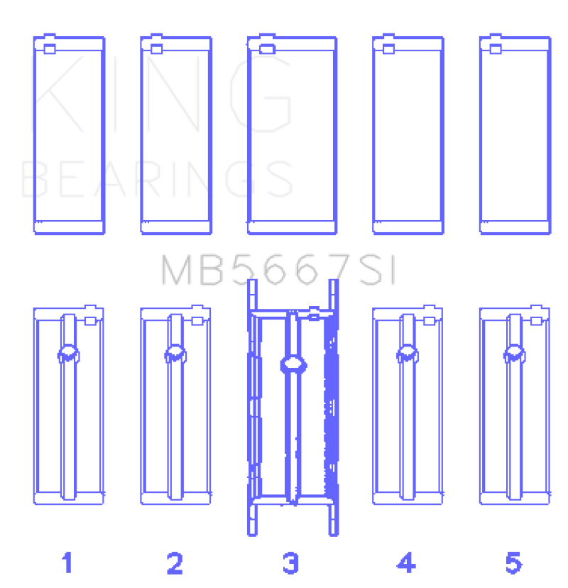Load image into Gallery viewer, King Mini W10B16A/W11B16A (Size STD) Silicon Bi-Metal Aluminum Main Bearing Set
