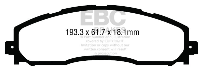 Load image into Gallery viewer, EBC 13+ Ford F250 (inc Super Duty) 6.2 (2WD) Greenstuff Rear Brake Pads
