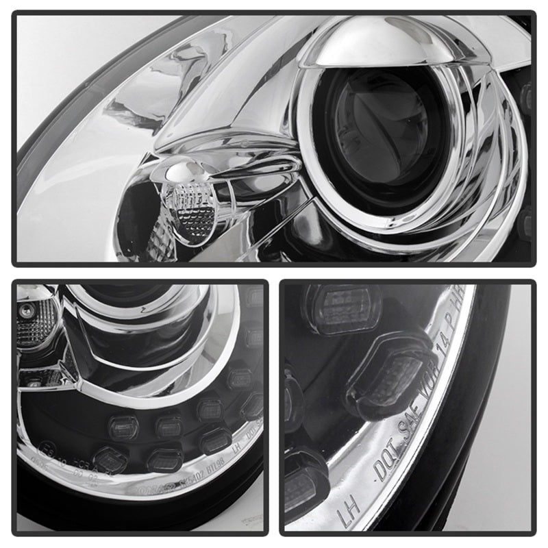 Load image into Gallery viewer, Spyder Volkswagen Beetle 1998-2005 Projector Headlights DRL Chrome PRO-YD-VB98-DRL-C
