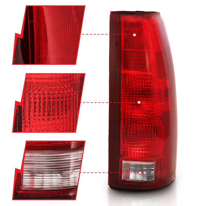 Load image into Gallery viewer, ANZO 1988-1999 Chevy C1500 Taillight Red/Clear Lens w/ Circuit Board(OE Replacement)

