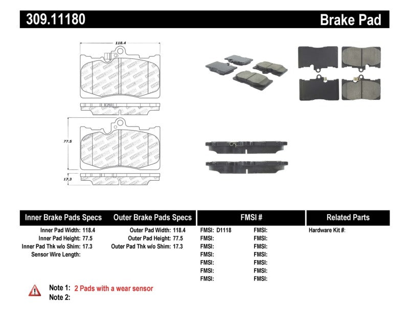 Load image into Gallery viewer, StopTech Performance 06 Lexus GS300/430 / 07-08 GS350 / 06-08 IS350 Front Brake Pads
