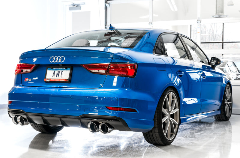 Load image into Gallery viewer, AWE Tuning Audi 8V S3 SwitchPath Exhaust w/Chrome Silver Tips 102mm
