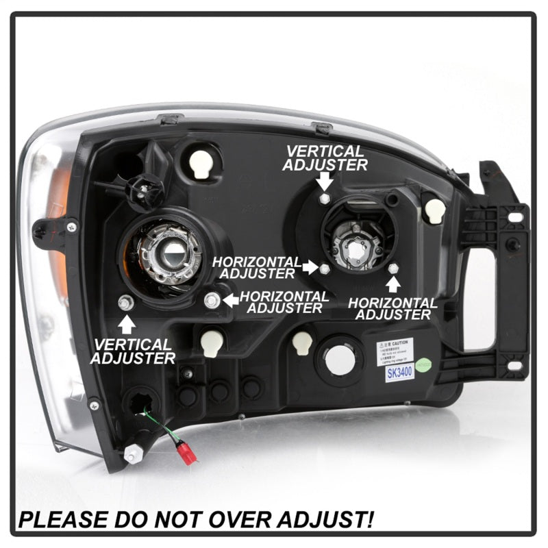 Load image into Gallery viewer, Spyder Dodge Ram 1500 06-08 V2 Projector Headlights - Light Bar DRL - Black (PRO-YD-DR06V2-LB-BK)
