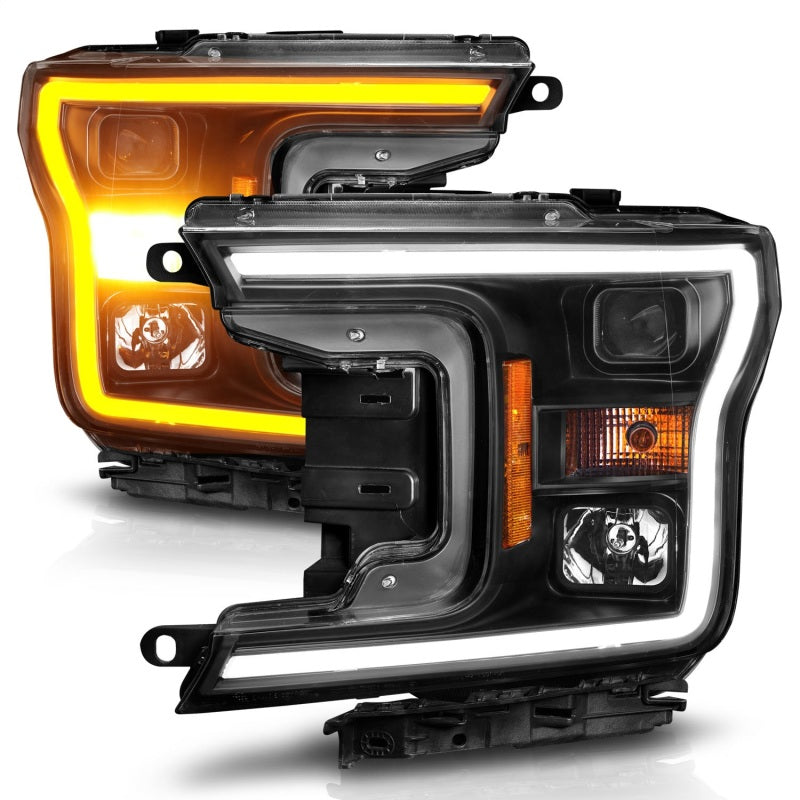 Load image into Gallery viewer, ANZO 2018-2020 Ford F-150 Projector Headlight w/ Plank Style Switchback Black Housing

