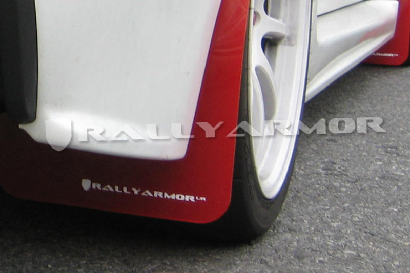 Load image into Gallery viewer, Rally Armor 07-17 Mitsubishi Lancer Red UR Mud Flap w/ White Logo
