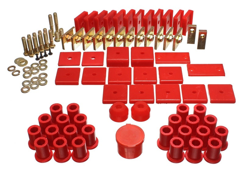 Load image into Gallery viewer, Energy Suspension 64-78 Toyota FJ40 Land Cruiser Red Hyper-Flex Master Bushing Set
