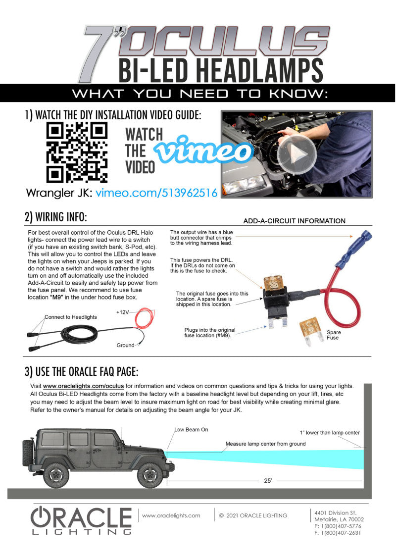 Load image into Gallery viewer, Oracle Oculus 7in Bi-LED Projector Headlights for Jeep Wrangler JK - 6000K
