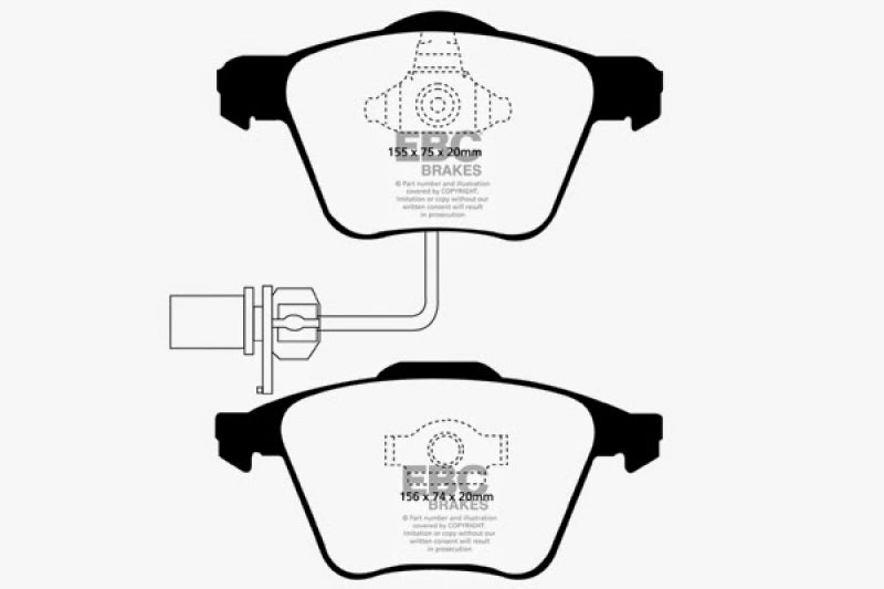 Load image into Gallery viewer, EBC 05-08 Audi A4 2.0 Turbo Yellowstuff Front Brake Pads
