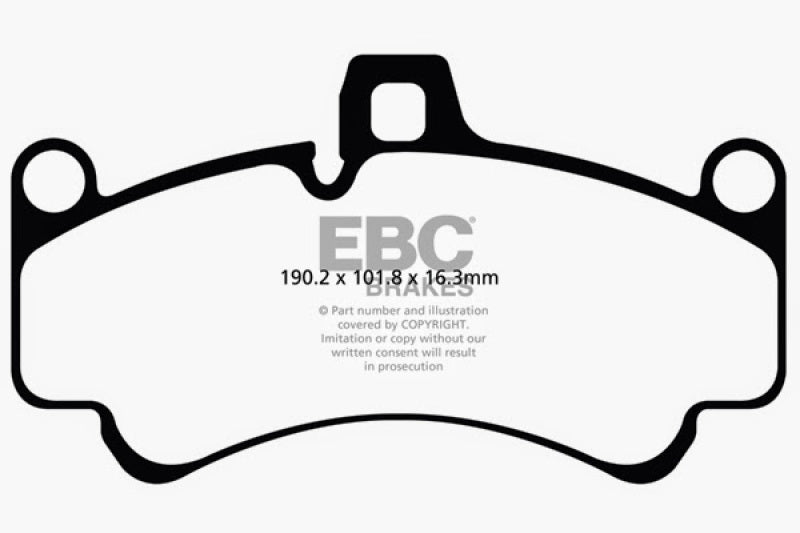 Load image into Gallery viewer, EBC 01-03 Porsche 911 (996) (Cast Iron Rotor only) 3.6 Twin Turbo GT2 Yellowstuff Front Brake Pads
