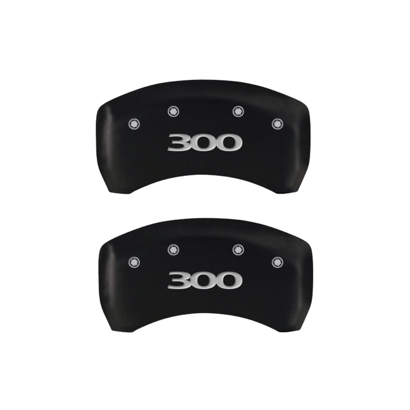 Load image into Gallery viewer, MGP 4 Caliper Covers Engraved Front &amp; Rear 300 Red finish silver ch
