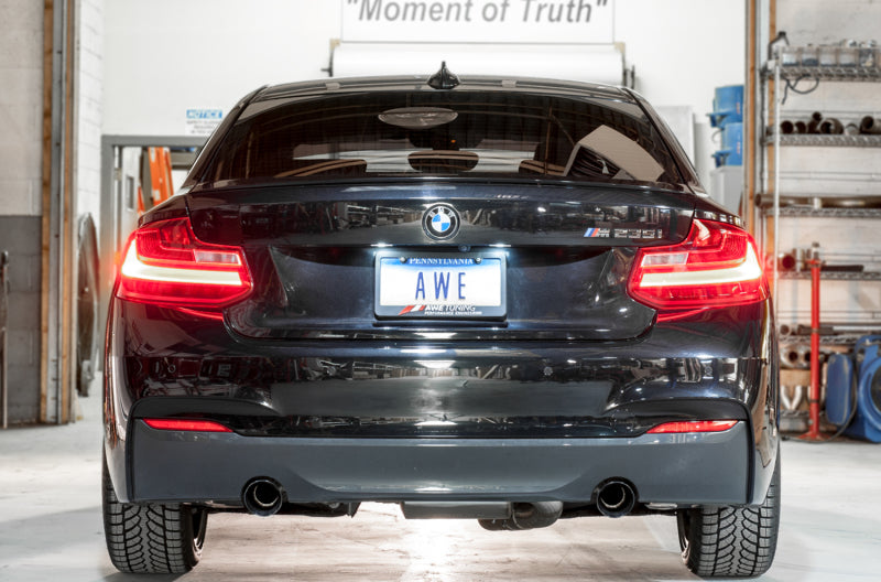 Load image into Gallery viewer, AWE Tuning BMW F22 M235i / M240i Touring Edition Axle-Back Exhaust - Diamond Black Tips (102mm)
