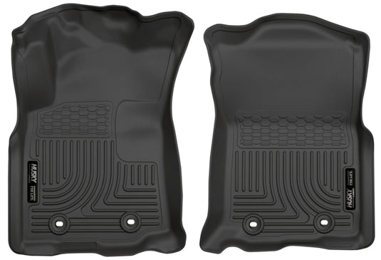 Husky Liners 2018 Toyota Tacoma Double Cab WeatherBeater Black Front Floor Liners - Fuel Injector Connection