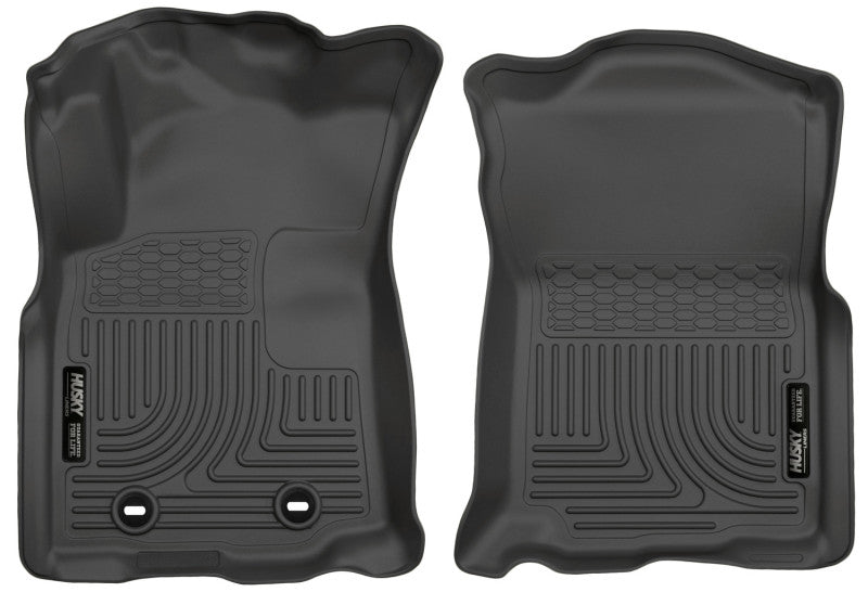 Load image into Gallery viewer, Husky Liners 2016 Toyota Tacoma w/ Manual Trans WeatherBeater Front Black Floor Liners

