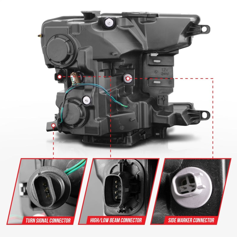 Load image into Gallery viewer, ANZO 2018-2020 Ford F-150 Projector Headlight w/ Plank Style Switchback Black Housing
