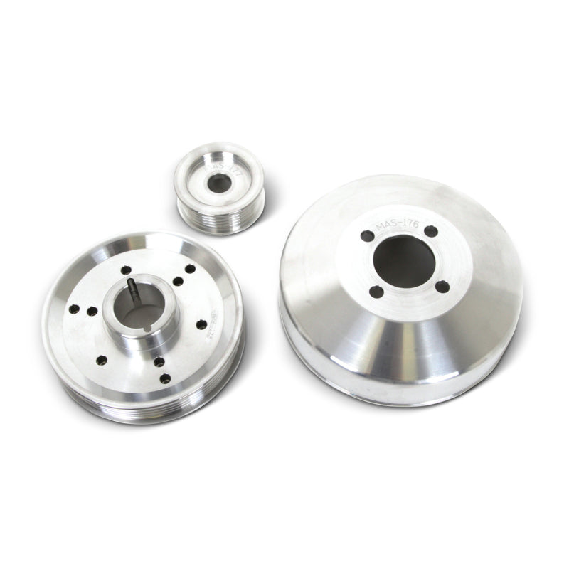 Load image into Gallery viewer, BBK 96-01 Mustang 4.6 GT Cobra Underdrive Pulley Kit - Lightweight CNC Billet Aluminum (3pc)
