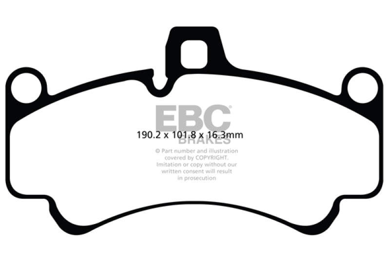 Load image into Gallery viewer, EBC 01-03 Porsche 911 (996) (Cast Iron Rotor only) 3.6 Twin Turbo GT2 Yellowstuff Front Brake Pads
