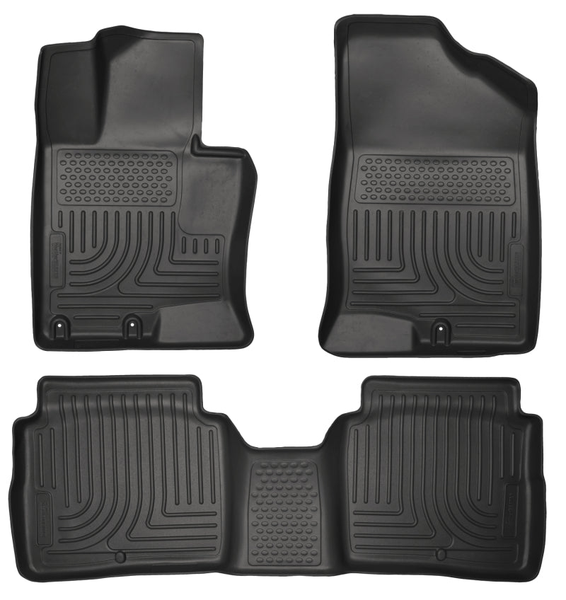 Load image into Gallery viewer, Husky Liners 11-14 Kia Optima Weatherbeater Black Front &amp; 2nd Seat Floor Liners
