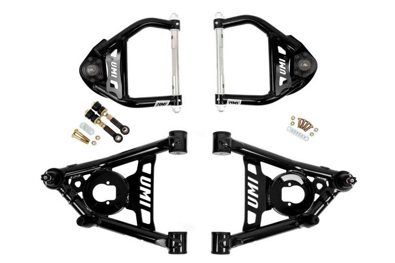 Load image into Gallery viewer, UMI Performance 64-72 GM A-Body Tubular Upper &amp; Lower Front A-Arm Kit - Black
