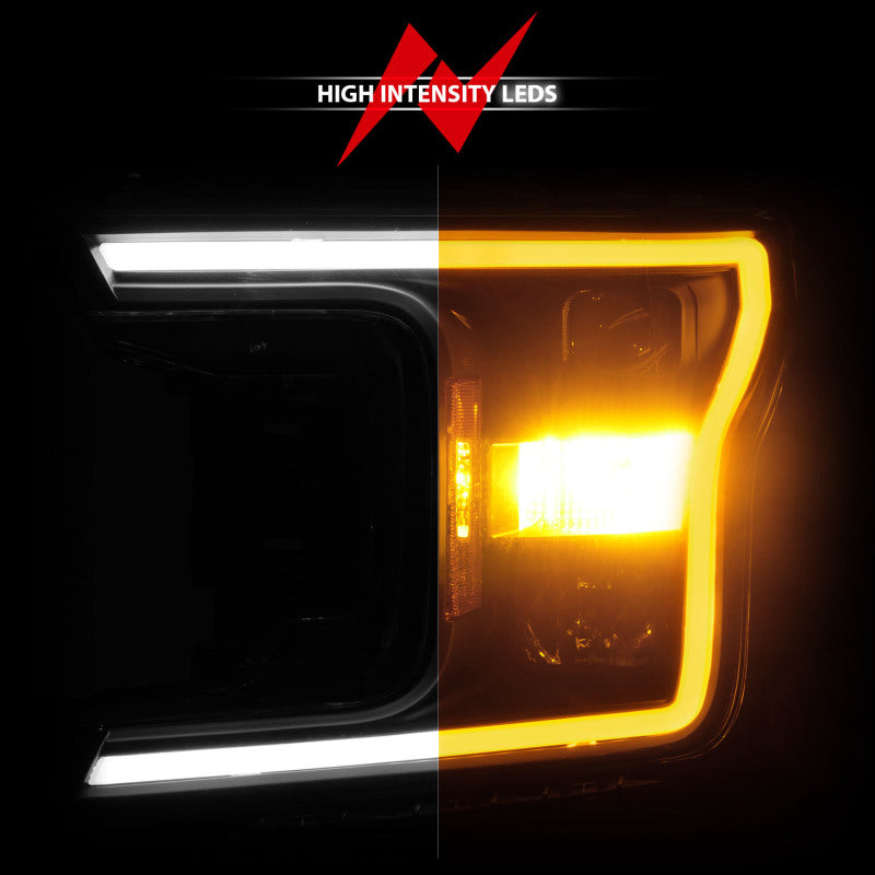 Load image into Gallery viewer, ANZO 2018-2020 Ford F-150 Projector Headlight w/ Plank Style Switchback Black Housing
