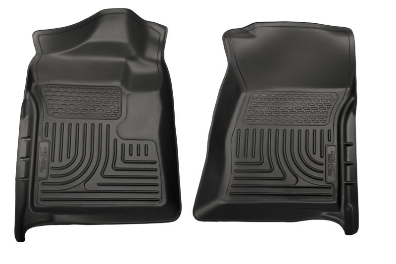 Load image into Gallery viewer, Husky Liners 07-12 Chevrolet Silverado/GMC Sierra Regular Cab WeatherBeater Black Floor Liners
