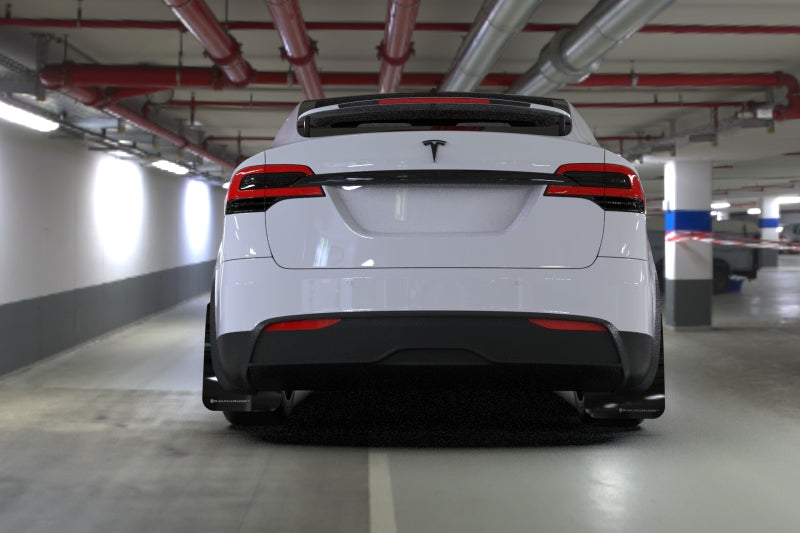 Load image into Gallery viewer, Rally Armor 2022 Tesla Model X/X Plaid Black UR Mud Flap - Metallic Black Logo

