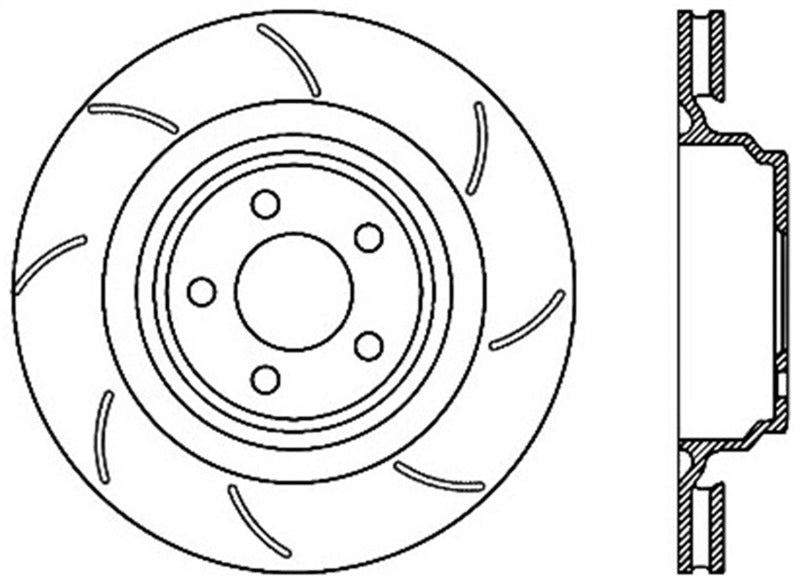 Load image into Gallery viewer, StopTech SportStop 06-09 Chrysler SRT-8 Rear Left Drilled &amp; Slotted Rotor
