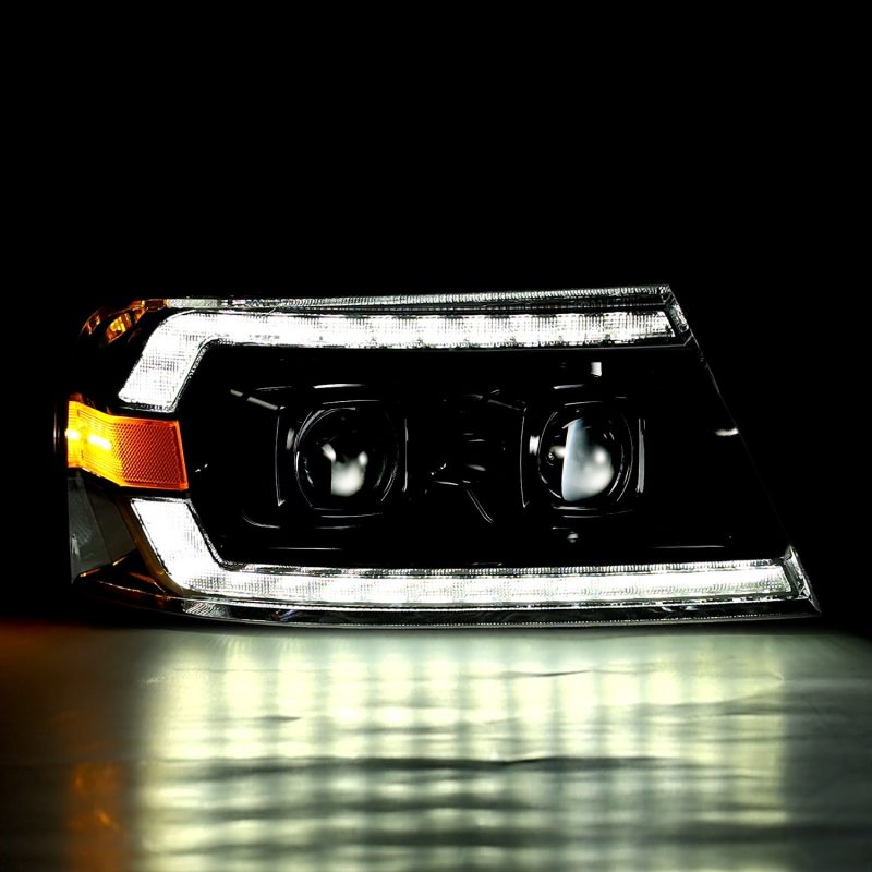 Load image into Gallery viewer, AlphaRex 04-08 Ford F150 PRO-Series Projector Headlights Chrome w/ Sequential Signal and DRL
