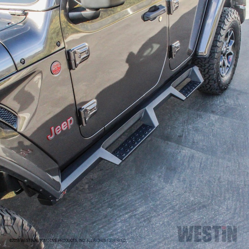 Load image into Gallery viewer, Westin 18-20 Jeep Wrangler JL Unlimited 4DR HDX Drop Nerf Step Bars - Textured Black
