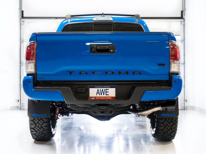 Load image into Gallery viewer, AWE 16-22 Toyota Tacoma 0FG Catback Exhaust w/ BashGuard - Dual Diamond Black Tips
