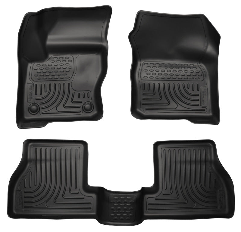 Load image into Gallery viewer, Husky Liners 2012 Ford Focus (4DR/5DR) WeatherBeater Combo Black Floor Liners
