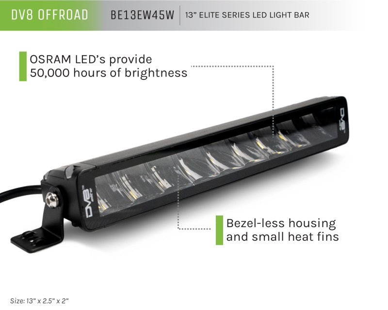 Load image into Gallery viewer, DV8 Offroad Elite Series 13in Light Bar 45W Flood/Spot LED
