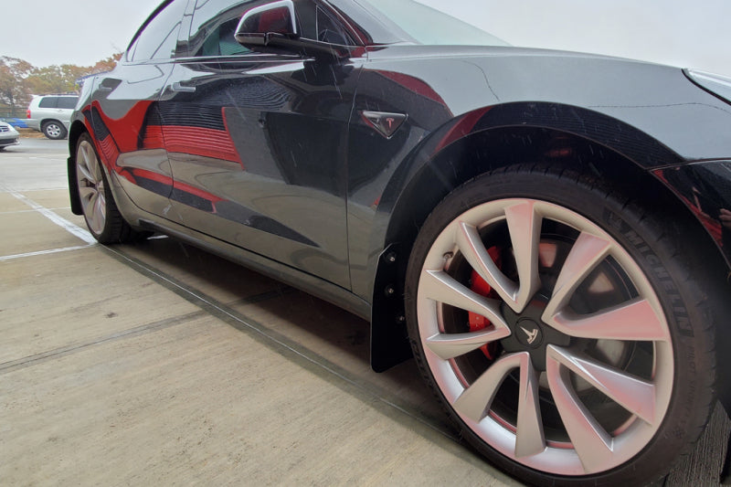 Load image into Gallery viewer, Rally Armor 17-22 Tesla Model 3 Black UR Mud Flap w/ White Logo
