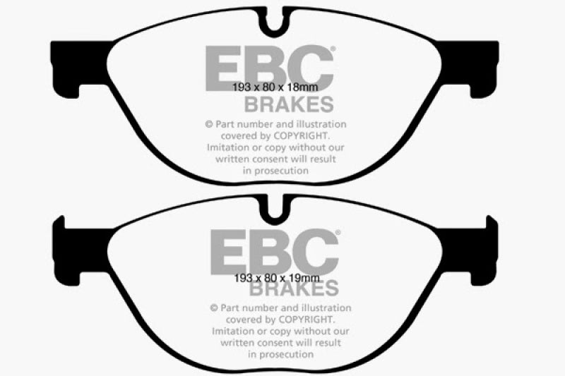 Load image into Gallery viewer, EBC 12-13 BMW 528 2.0 Turbo (F10) Performance Yellowstuff Front Brake Pads
