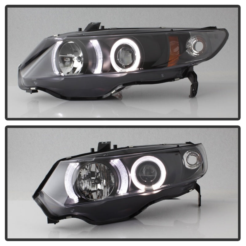 Load image into Gallery viewer, Spyder Honda Civic 06-08 2Dr Projector Headlights LED Halo Black High H1 Low H1 PRO-YD-HC06-2D-HL-BK
