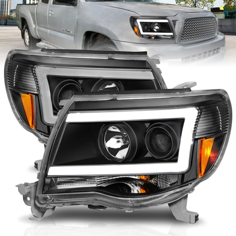 Load image into Gallery viewer, ANZO 05-09 Toyota Tacoma Projector Light Bar Style Headlights w/ C Light Bar
