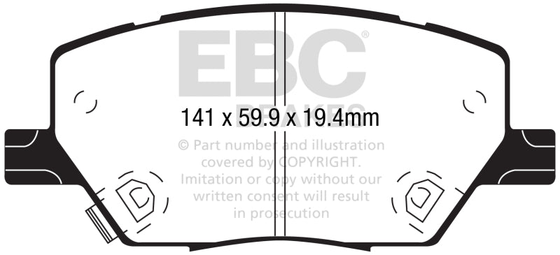 Load image into Gallery viewer, EBC 2015+ Fiat 500X 1.4L Turbo Yellowstuff Front Brake Pads
