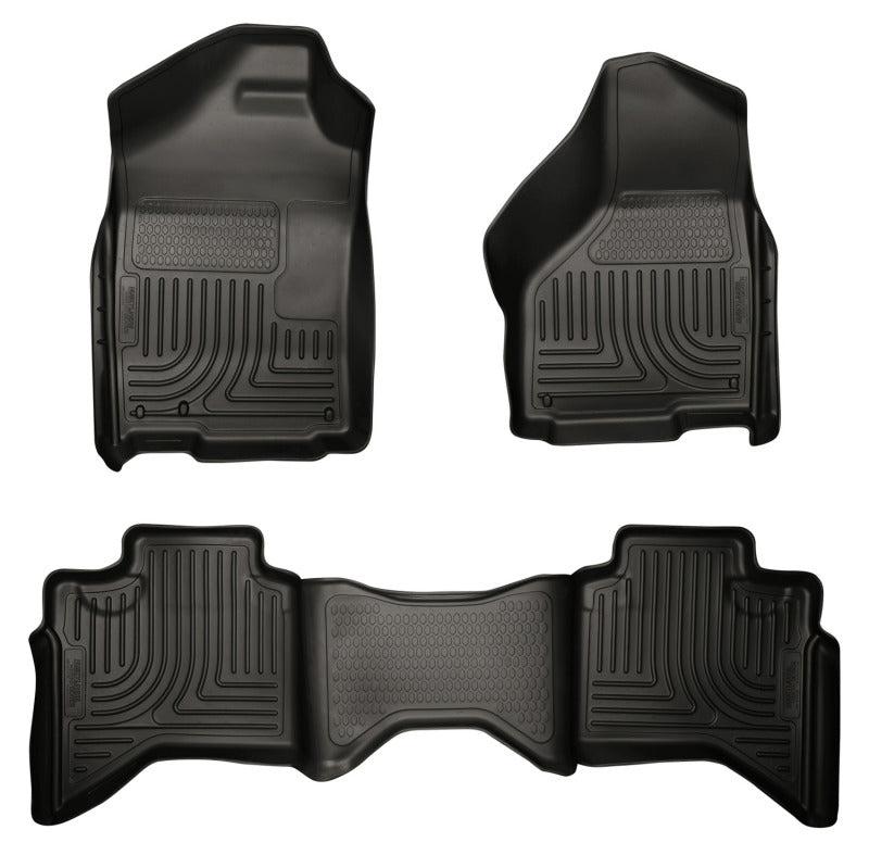Load image into Gallery viewer, Husky Liners 03-08 Dodge Ram 1500/2500/3500 Quad Cab WeatherBeater Combo Black Floor Liners
