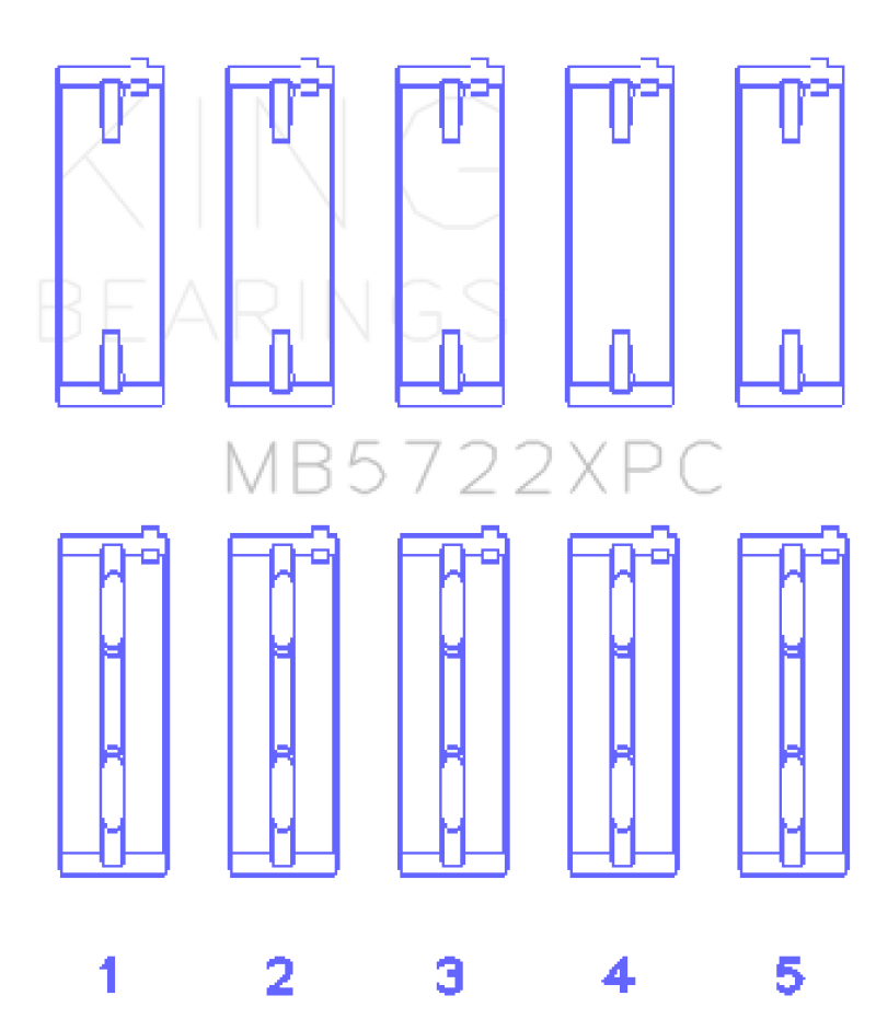 Load image into Gallery viewer, King Mitsubishi 4B11T EVO X 2007+ (Size STD) Coated Performance Main Bearing Set

