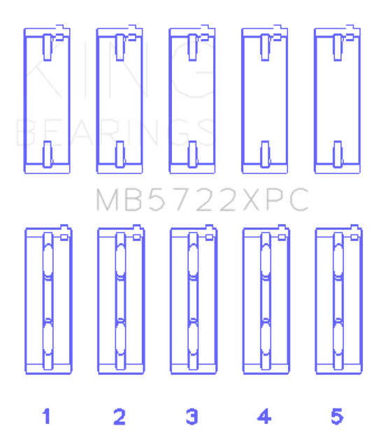 King Mitsubishi 4B11T EVO X 2007+ (Size STD) Coated Performance Main Bearing Set