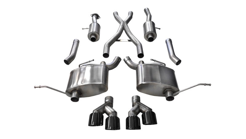 Load image into Gallery viewer, Corsa 14-16 Jeep Grand Cherokee Summit Edition Black 2.5in Dual Rear Exit Cat-Back Exhaust
