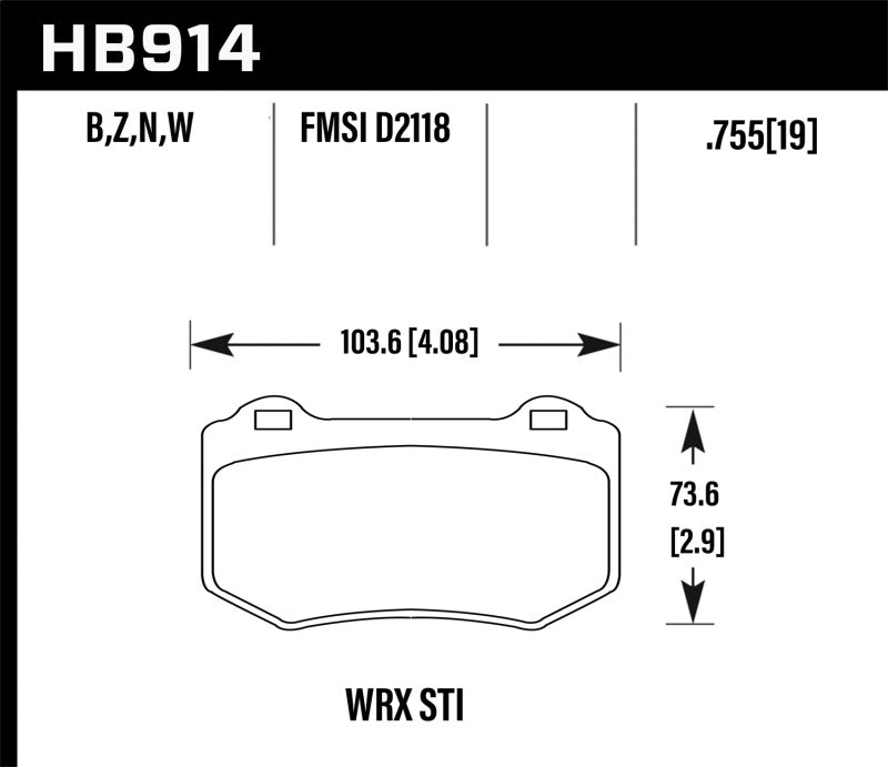 Load image into Gallery viewer, Hawk 2018 Subaru WRX STI Performance Ceramic Street Brake Pads
