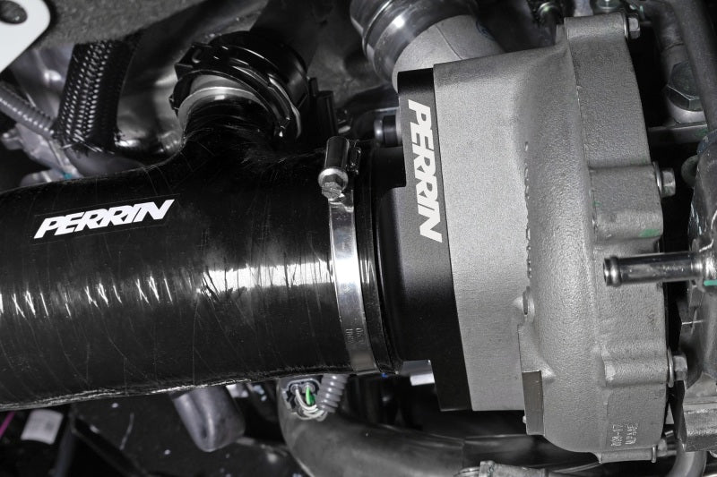 Load image into Gallery viewer, Perrin 2022+ Subaru WRX Black 3in Turbo Inlet Hose w/ Nozzle (Short)
