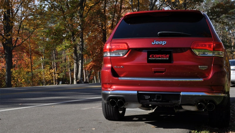 Load image into Gallery viewer, Corsa 14-16 Jeep Grand Cherokee Summit Edition Black 2.5in Dual Rear Exit Cat-Back Exhaust
