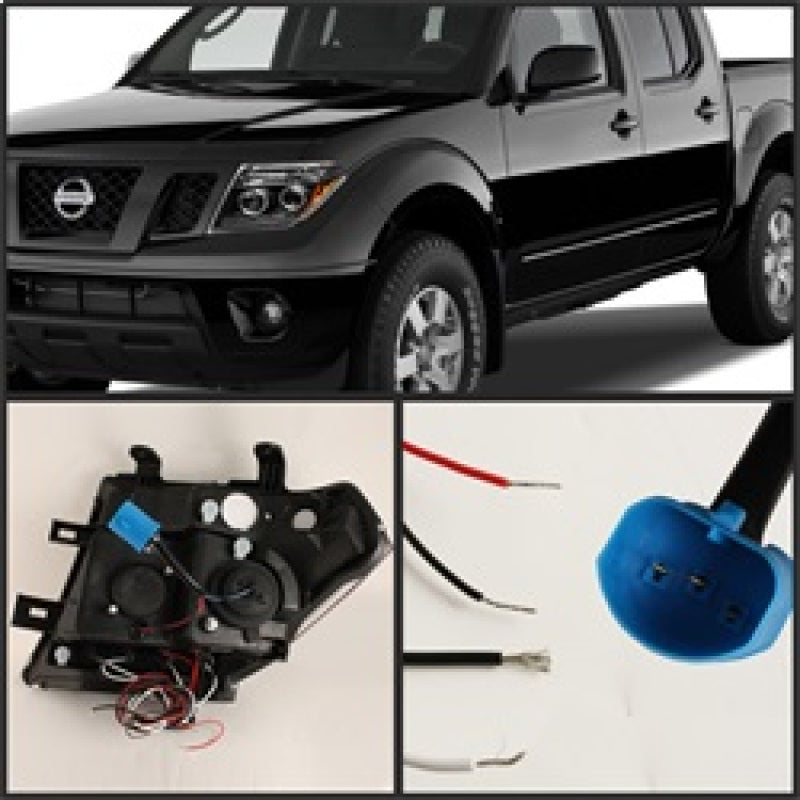 Load image into Gallery viewer, Spyder Nissan Frontier 05-08 Projector Headlights LED Halo LED Blk PRO-YD-NF05-HL-BK
