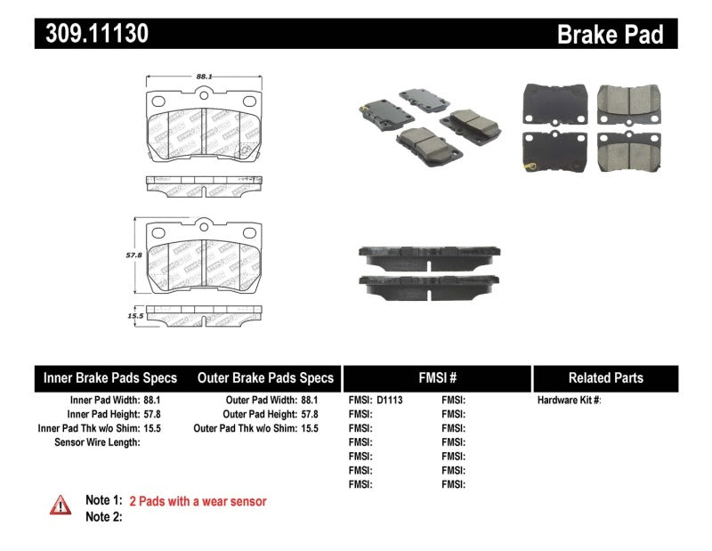 Load image into Gallery viewer, StopTech Performance 06 Lexus GS300/430 / 07-08 GS350 / 06-08 IS250/350 Rear Brake Pads
